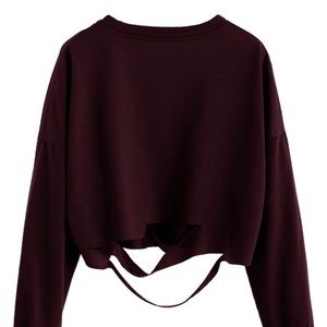 raw trim ripped crop top